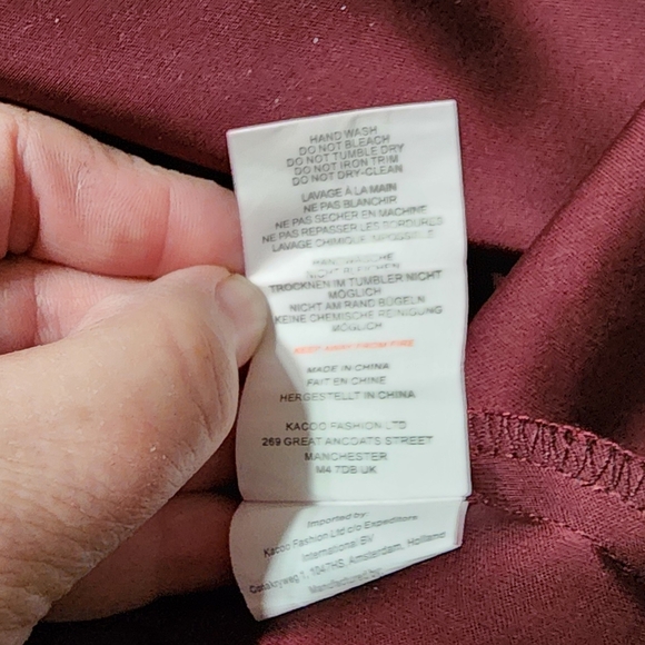 NWT Glamorous Burgundy Satin Feather Trim Wrap Mini Dress Size Large - Picture 6 of 7